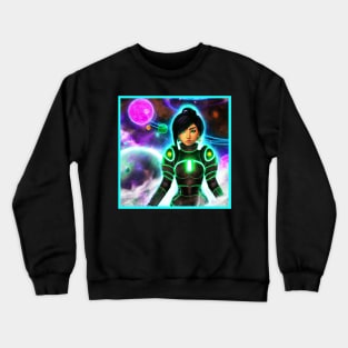 Anime Girl in Space Crewneck Sweatshirt